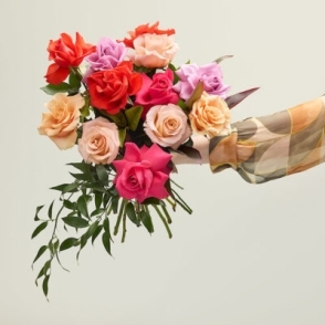 Colourful long stem Roses Only Bouquet Bloomin Boxes flower delivery Perth