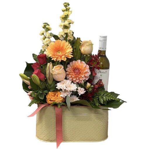 Flowers & White Wine Gift Hamper