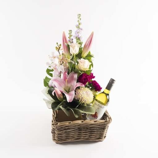 flower & wine basket