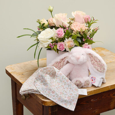 Baby Girl Hamper with Flowers