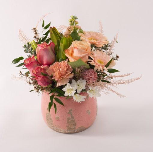 Peach flower arrangement